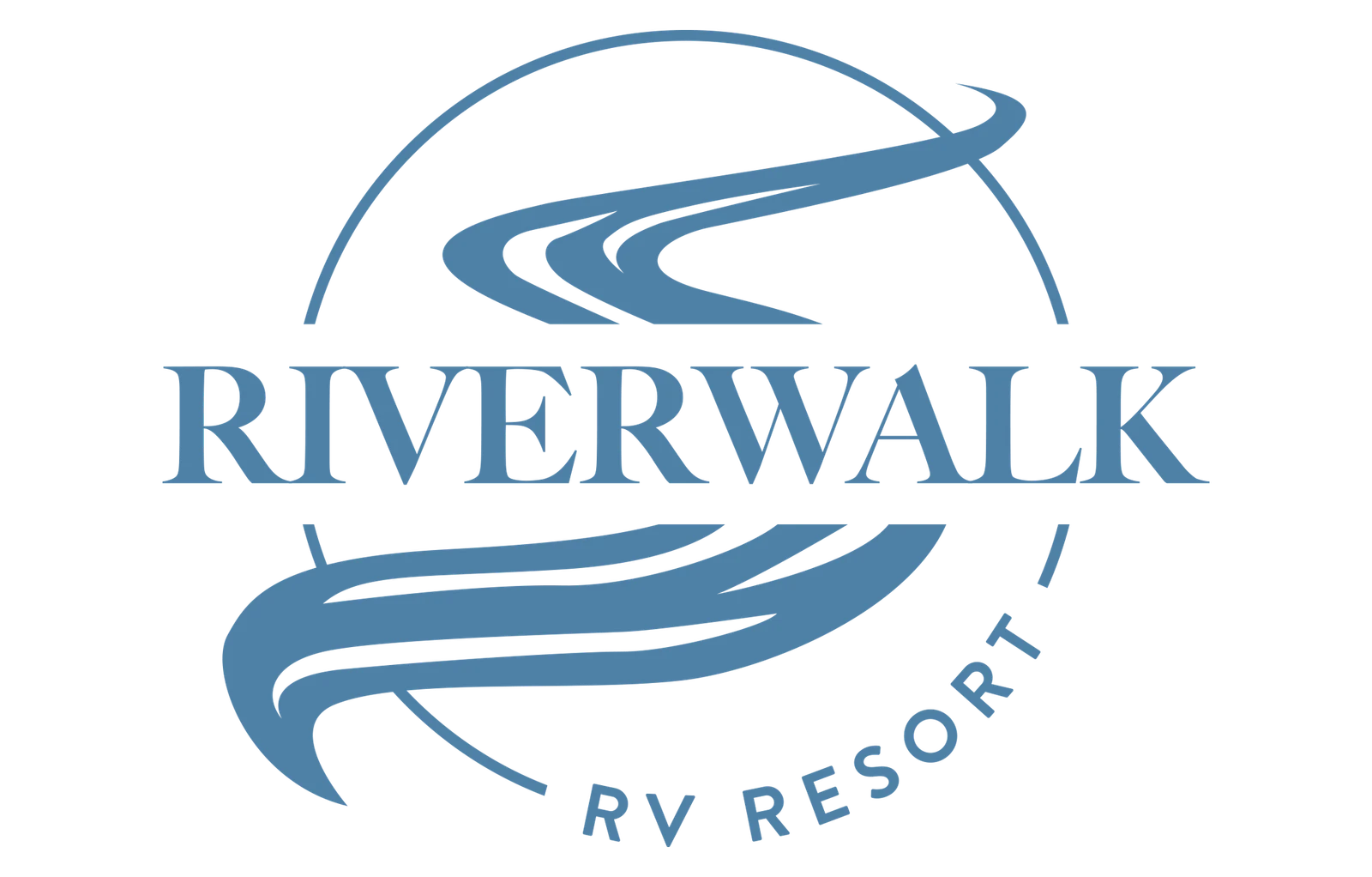 riverwalk rv resort logo - blue