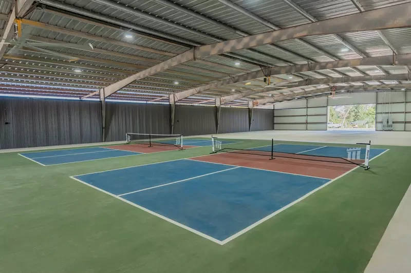 indoor pickleball courts at twin lakes rv resort