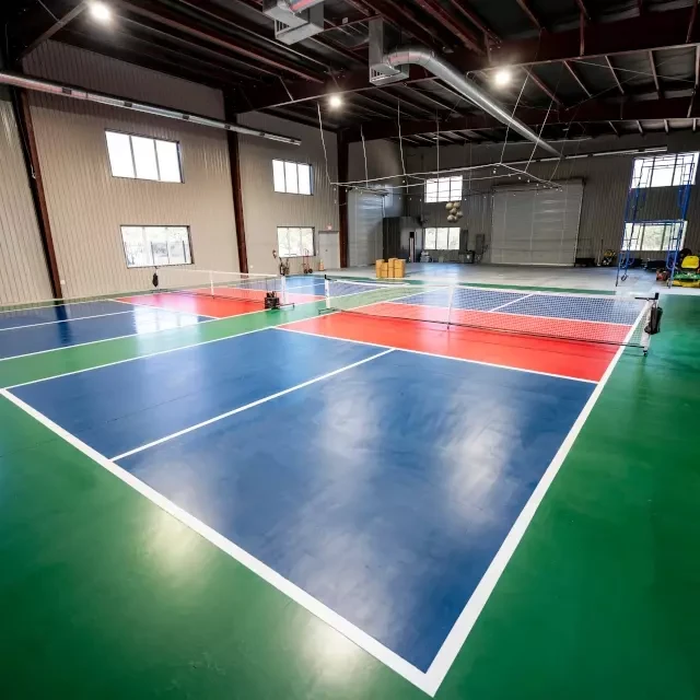 indoor pickleball courts at riverwalk resort