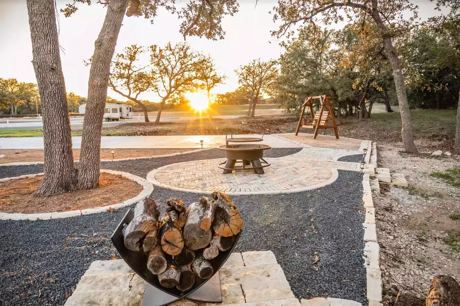 fire pit at riverwalk rv site