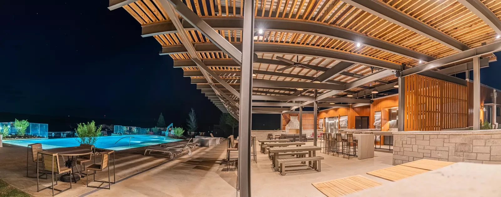 pool and pavilion at twin lakes resort mt. pleasant texas