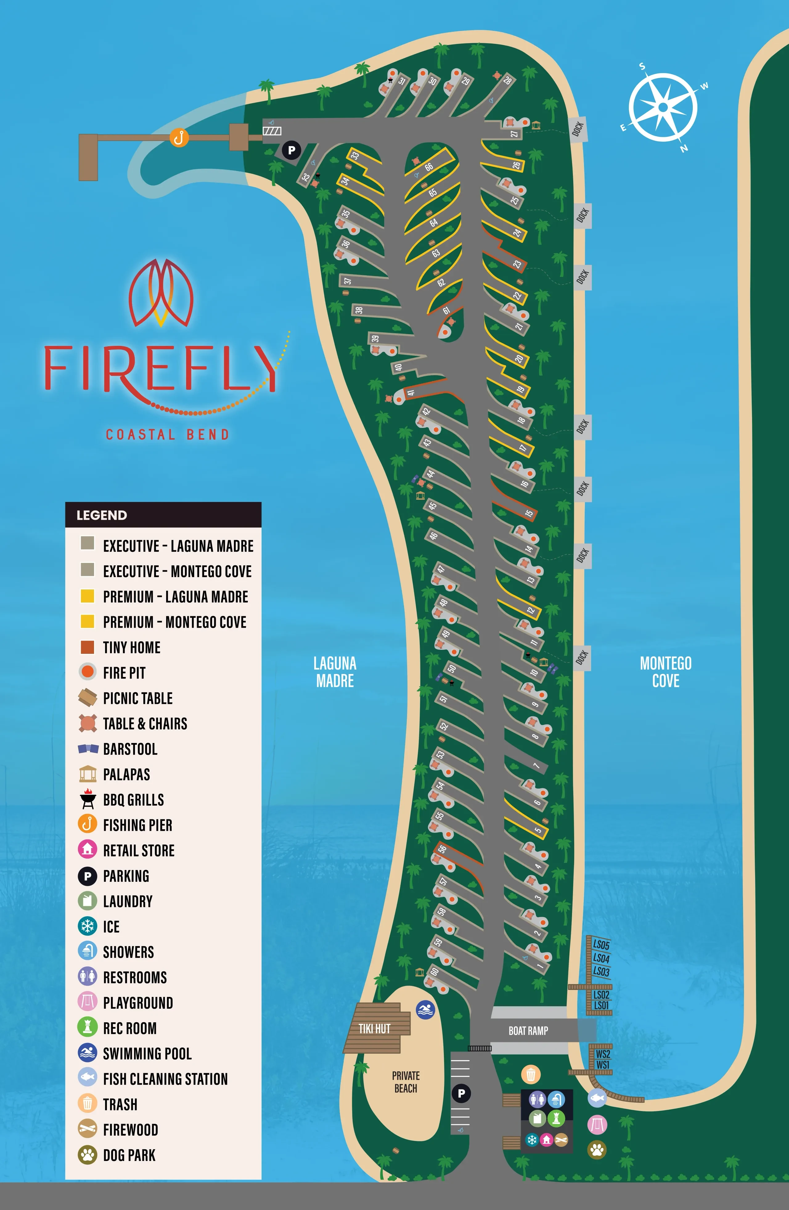 map of Firefly resort Corpus Christi TX